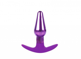 Анальная пробка-конус фиолетового цвета - 9,6 см. фото в интим магазине Love Boat