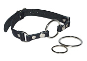 
Черный кожаный кляп с 3 сменными кольцами фото в интим магазине Love Boat