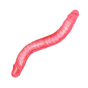 Розовый двусторонний гнущийся фаллоимитатор - 36 см. фото в интим магазине Love Boat