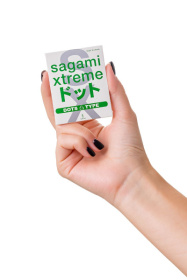 Презерватив Sagami Xtreme Type-E с точками - 1 шт.