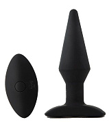 Черный анальный вибромассажер WIRELESS REMOTE PLUG - 13 см. фото в интим магазине Love Boat