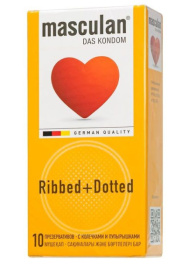 Презервативы с колечками и пупырышками Masculan Ribbed+Dotted - 10 шт. фото в интим магазине Love Boat