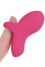 Розовый сенсорный вибромассажёр на палец Fuzu Sensa фото в интим магазине Love Boat