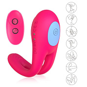 Розовое виброкольцо с пультом ДУ фото в интим магазине Love Boat