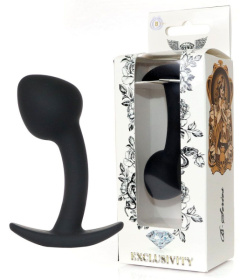 Черная анальная втулка Curved - 9 см. фото в интим магазине Love Boat