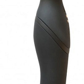 Черный двусторонний вибромассажер Heating Wand с нагревом - 22 см.