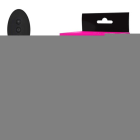 Черная вибровтулка с фиолетовым кристаллом и пультом ДУ - 8,5 см.