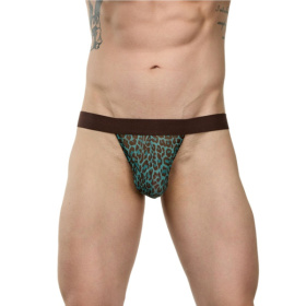 Сексуальные трусы-тонги с леопардовым принтом фото в интим магазине Love Boat