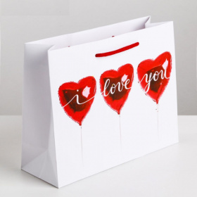 Подарочный пакет  Любовь повсюду  - 12 х 15 см. фото в интим магазине Love Boat