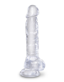 Прозрачный фаллоимитатор 8  Cock with Balls - 22,2 см. фото в интим магазине Love Boat