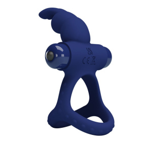 Синее эрекционное кольцо с вибрацией Luchito