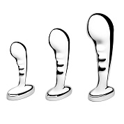 Набор из 3 стальных стимуляторов простаты Stainless Steel P-spot Training Set фото в интим магазине Love Boat
