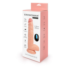 Телесный вибратор-ротатор Erowoman с пультом ДУ - 23 см.