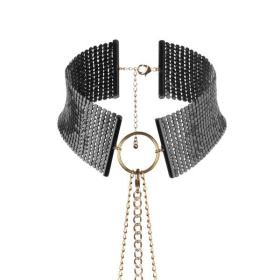 Чёрный ошейник с цепочками Desir Metallique Collar фото в интим магазине Love Boat