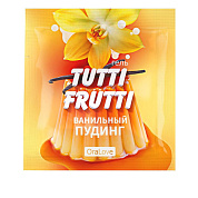 Саше гель-смазки Tutti-frutti со вкусом ванильного пудинга - 4 гр. фото в интим магазине Love Boat