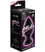 Черный анальный плаг Glide XL - 13 см. фото в интим магазине Love Boat