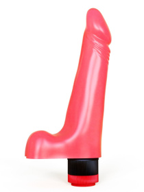 Гелевый розовый вибромассажёр - 21 см.