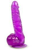 Фиолетовый фаллоимитатор-реалистик на присоске - 17 см. фото в интим магазине Love Boat