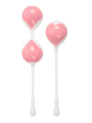 Набор розово-белых вагинальных шариков: двойные и одинарный фото в интим магазине Love Boat