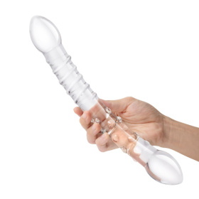 Двусторонний стеклянный фаллоимитатор 12’’ Girthy Double Trouble Glass Dildo - 30 см.