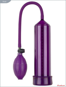 Фиолетовая вакуумная помпа Eroticon PUMP X1 с грушей фото в интим магазине Love Boat