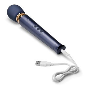 Cиний вибратор Le Wand Petite Rechargeable Vibrating Massager - 25 см.