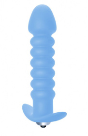 Голубая анальная вибропробка Twisted Anal Plug - 13 см. фото в интим магазине Love Boat