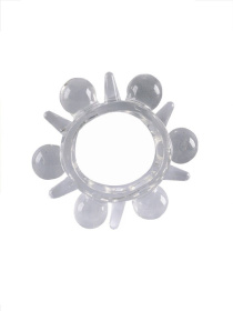 Прозрачное эрекционное кольцо с шариками и шипами