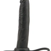 Чёрная насадка на пенис для анальной стимуляции WHATA MAN - 16 см.