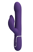 Фиолетовый вибратор-кролик Falin с вращением бусин - 22,7 см. фото в интим магазине Love Boat