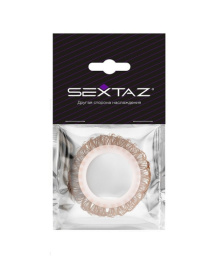 Эрекционное кольцо с бежевыми «ресничками»