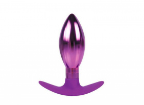 Каплевидная анальная втулка фиолетового цвета - 10,6 см. фото в интим магазине Love Boat