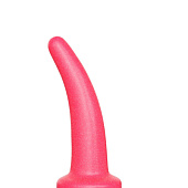 Розовый изогнутый стимулятор простаты из геля - 13,5 см.