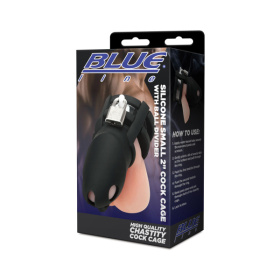 Черная клетка для пениса Silicone Small 2 in Cock Cage With Ball Divider