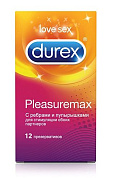 Рельефные презервативы с точками и рёбрами Durex Pleasuremax - 12 шт. фото в интим магазине Love Boat