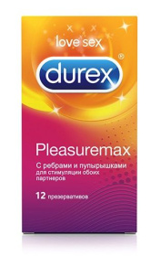 Рельефные презервативы с точками и рёбрами Durex Pleasuremax - 12 шт. фото в интим магазине Love Boat