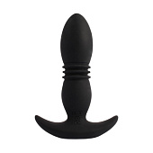 Черная анальная втулка с вибрацией Pinpoint Probe - 14,3 см.