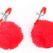 Зажимы для сосков с красным пушком