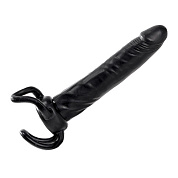Чёрная насадка-фаллос для двойного проникновения INFLATABLE DILDO SLIM DONG  - 13,5 см. фото в интим магазине Love Boat