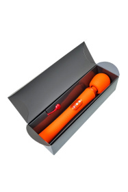 Оранжевый вибромассажер Vim Vibrating Wand - 31,3 см.