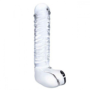 Прозрачный фаллоимитатор 8  Realistic Ribbed Glass Dildo - 20,3 см. фото в интим магазине Love Boat