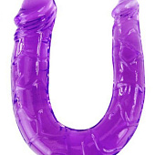 Двухголовый  фиолетовый фаллоимитатор - 29,8 см.