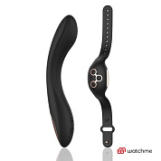 Черно-золотой вибратор с пультом-часами Anne s Desire Curve G-Spot Vibe Wireless Watchme - 20,5 см. фото в секс шопе Love Boat