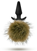 
Силиконовая анальная пробка с дымчатым заячьим хвостом Fur Pom Pom - 12,7 см. фото в интим магазине Love Boat