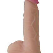 Фаллоимитатор с мошонкой из киберкожи на присоске - 19 см.