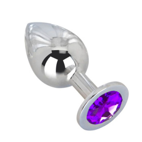 Большой плаг из стали с фиолетовым кристаллом Violet Dream - 9,5 см. фото в интим магазине Love Boat