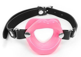 
Розовый кляп-губки на черном ремешке фото в интим магазине Love Boat