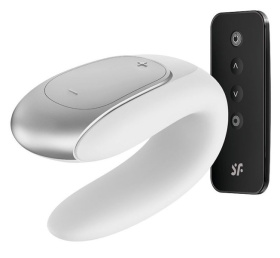 Белый вибромассажёр для пар Satisfyer Double Fun фото в интернет магазине Love Boat