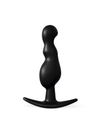 Черная фигурная анальная втулка - 8,5 см.
