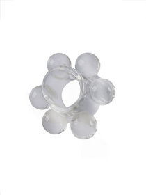 Прозрачное эрекционное кольцо с 6 стимулирующими шариками